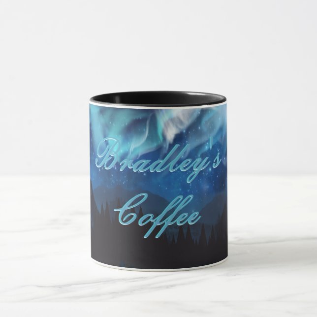 Caneca Bonita, Mágica, Escura, Aurora Borealis, Personali (Centro)