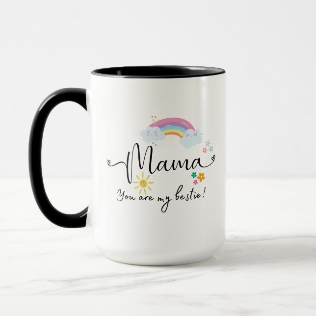 Caneca Bonita Mama Arco-Íris Você É Minha Melhor Dia de a (Esquerda)
