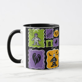 Caneca Bonita múmia e Skeleton Halloween