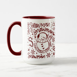 Caneca Bonita Palavra Arte Snowman
