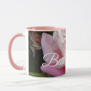 Caneca Bonita rosa rosa, melhor Design Mãe