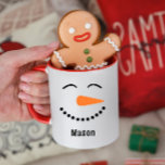 Caneca Bonita Snowman Hot Cocoa Mug para Crianças<br><div class="desc">Dê esta caneca adorável como presente!</div>