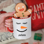 Caneca Bonita Snowman Hot Cocoa Mug para Crianças<br><div class="desc">Dê esta caneca adorável como presente!</div>