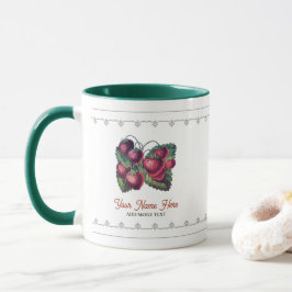 Caneca Bonita Vintage Strawberry Berry Fruta Adicione Seu