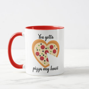 Caneca Bonita Você Tem Que Me Pizza Coração Pun