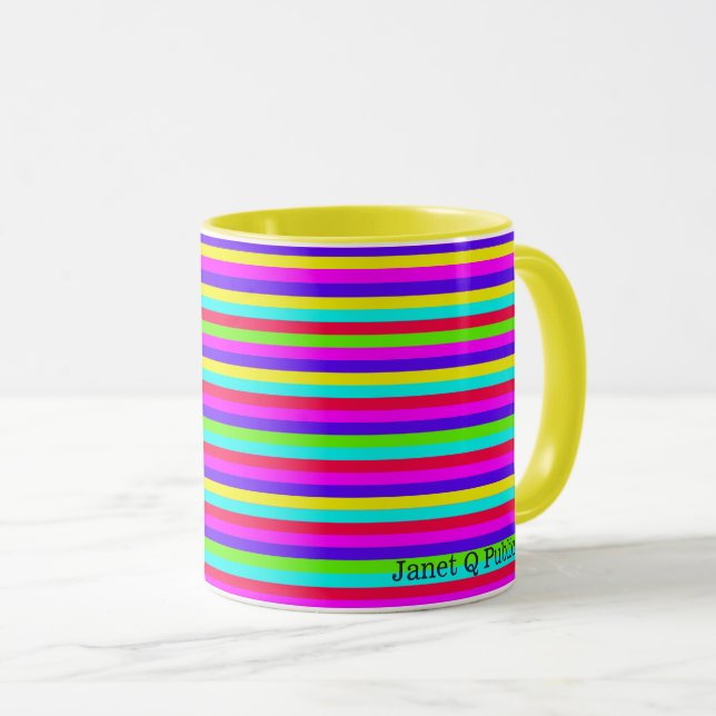 Caneca Bonito Arco-íris com Nome (Frente Esquerda)