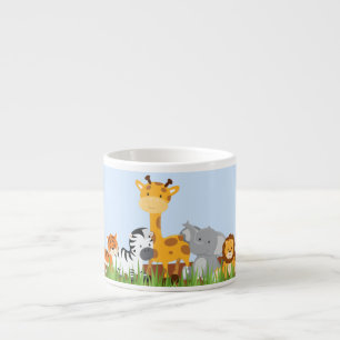 Caneca bonito azul do café dos animais do bebê d