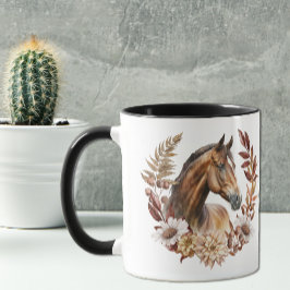 Caneca Bonito Baía Horse Wreath de outono