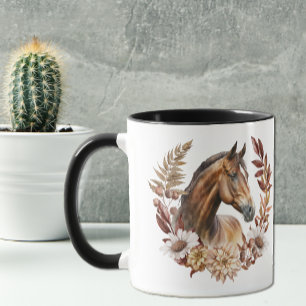 Caneca Bonito Baía Horse Wreath de outono