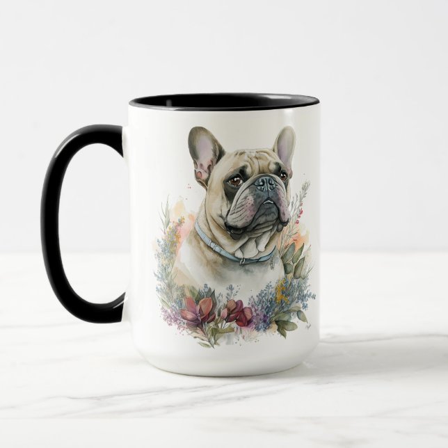 CANECA BONITO CACHORRO FRANCÊS DE COR DA ÁGUA (Esquerda)