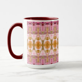 Caneca Bonito Café Mug com Borgonha e Dourado