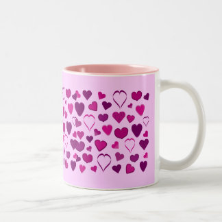 Caneca bonito cor-de-rosa & do lilac dos desenhos