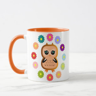 Caneca Bonito Coruja Cute Kawaii Girly Cartoon Illustraçã