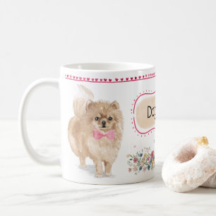 Caneca bonito da aguarela de Pomeranian