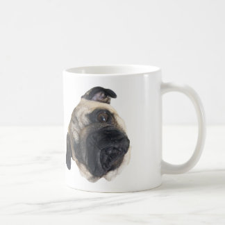Caneca bonito da inclinação da cabeça do Pug