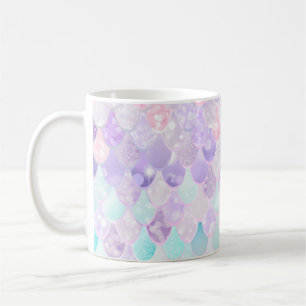 Caneca bonito da sereia das meninas, rosa Pastel,