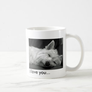 Caneca bonito do cão de Westie (montanhas