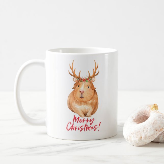 Caneca bonito do Natal de Hampster (Com Donut)