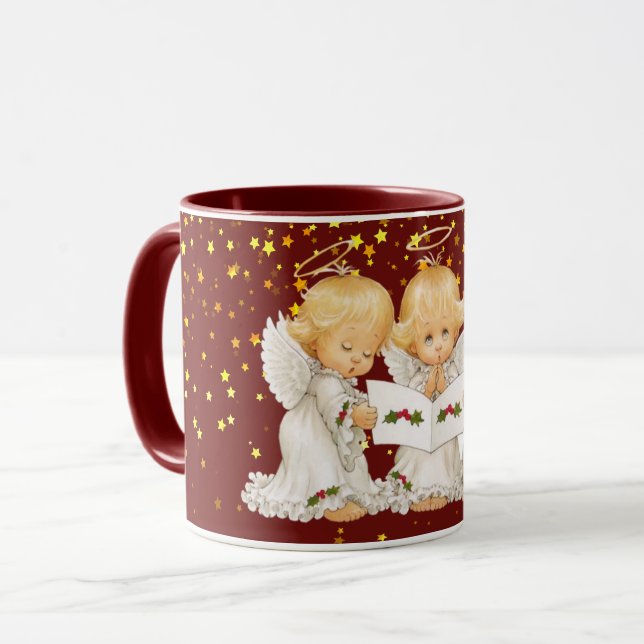 Caneca bonito dos anjos de Caroling (Frente Esquerda)