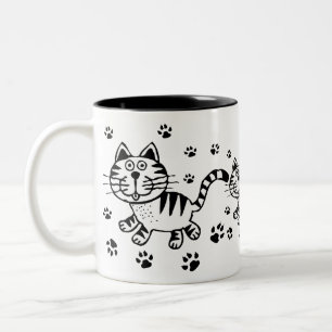 Caneca bonito dos impressões do gato & da pata