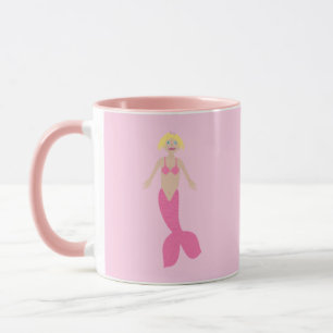 Caneca Bonito fantasia rosa Sereia