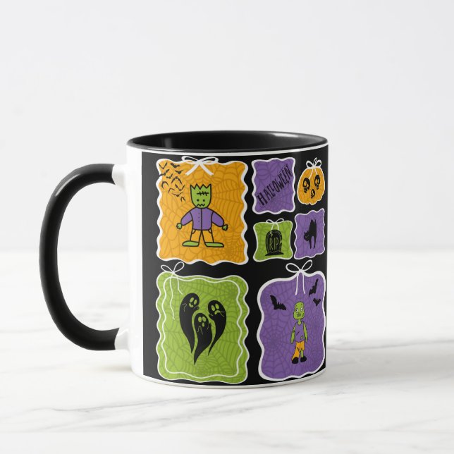 Caneca Bonito Frankenstein e Zombie Halloween (Esquerda)