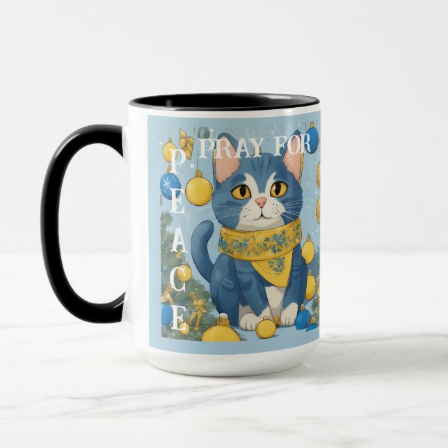 Caneca Bonito Gato Amarelo com Olhos Azuis - ucrânia (Esquerda)
