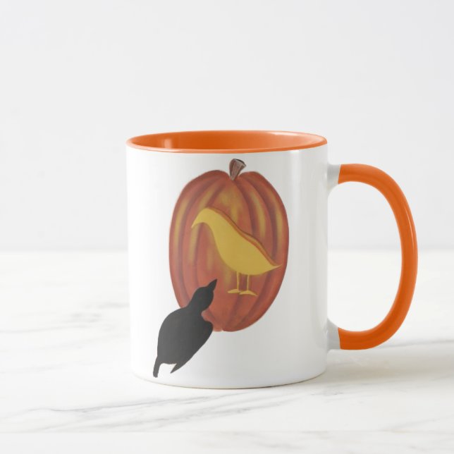 Caneca Bonito Halloween Jack O'Lanterna e Crow (Direita)