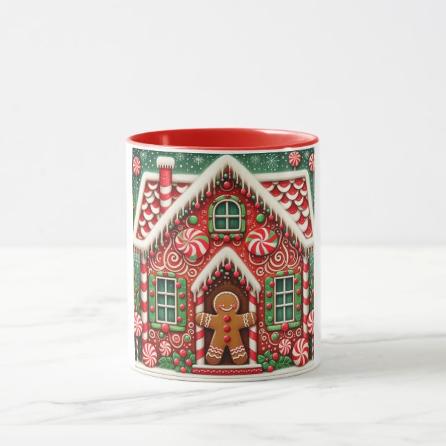 Caneca Bonito homem de biscoito de gengibre & casa capric (Centro)