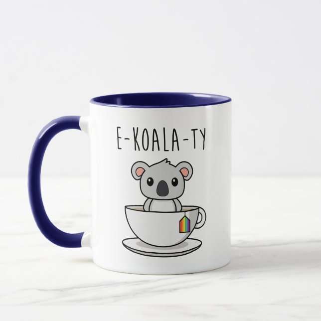 Caneca Bonito Koala LGBTQ Arco-Íris Orgulho Igualdade (Esquerda)