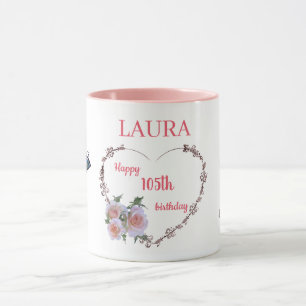 Caneca Bonito Rosa Floral 105.º Aniversário