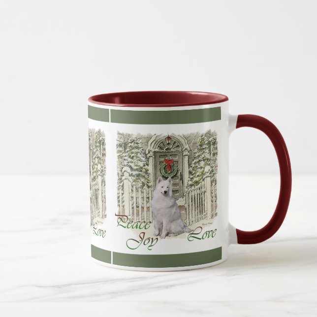 Caneca Bonito Samoyed Oferece Presentes De Natal (Direita)