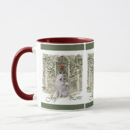 Caneca Bonito Samoyed Oferece Presentes De Natal
