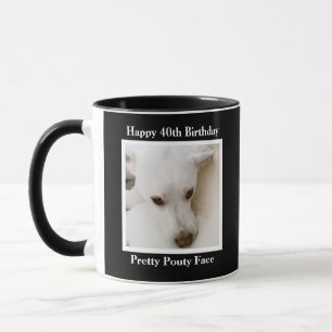 Caneca Bonito Scot Face Cachorro aniversário de 40 anos 