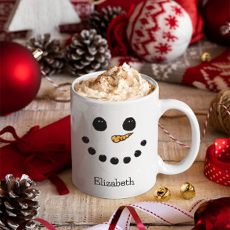 Caneca Bonito Snowman Personalizado Nome Personalizado Na