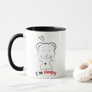 Caneca Bonito, sou o Sleepy Bear Mug - Urso Mínimalista F