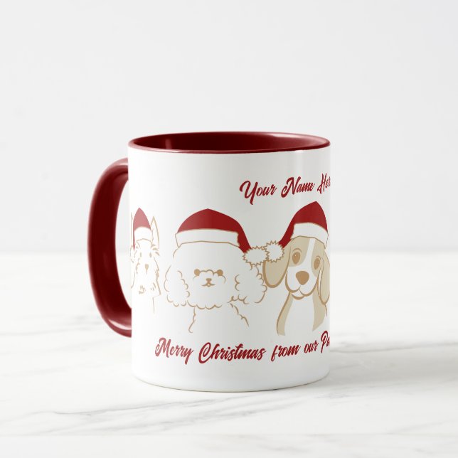 Caneca Bonitos Papais noeis de Natal (Frente Esquerda)