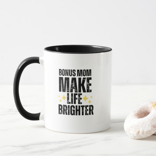 Caneca Bonus Mom giftful Design Typography (Com Donut)