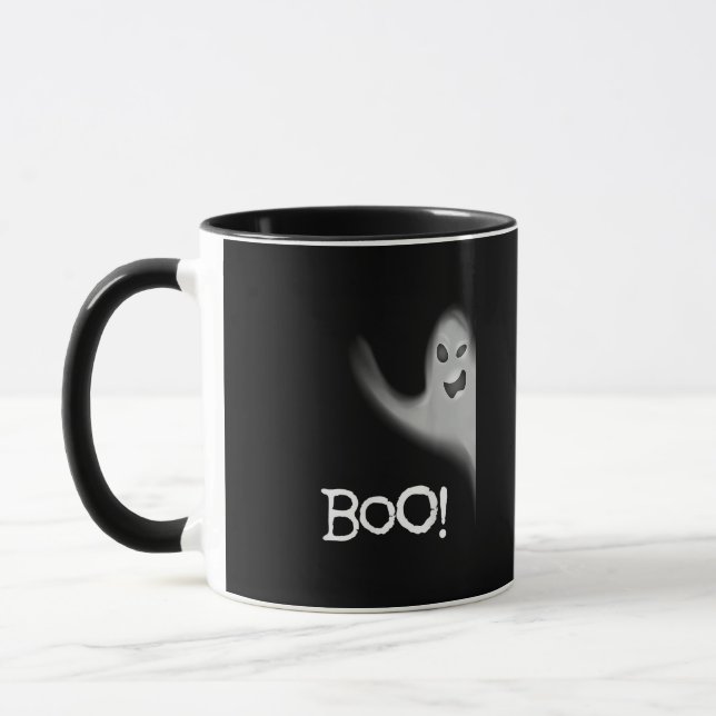 Caneca Boo Engraçado Escondendo Peekabo Assustador Hallow (Esquerda)