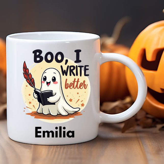 Caneca Boo, escrevo "Melhor Nome" Halloween Mug para Escr (Criador carregado)
