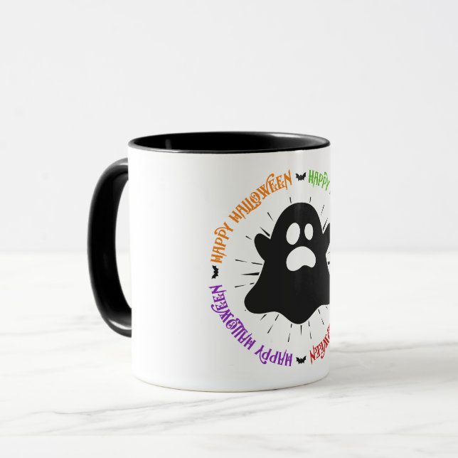 Caneca Boo!! Happy Halloween!! (Frente Esquerda)