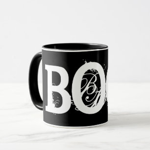 Caneca "BOO" preto! Mug De Café Halloween