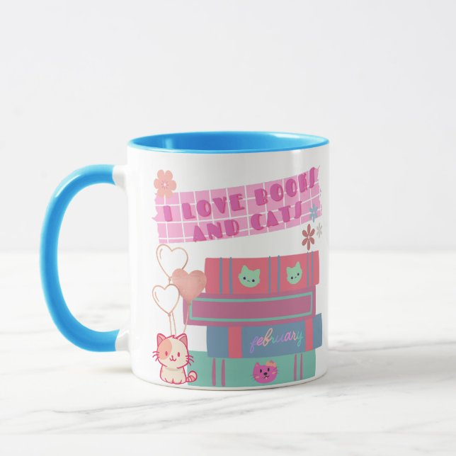 Caneca Book Coquette - I Love Books & Cats - Bookish  (Esquerda)