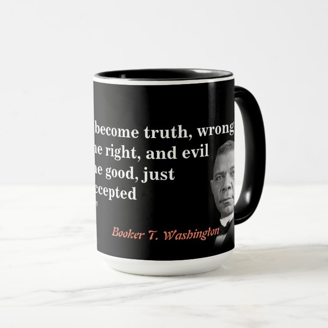 Caneca Booker T. Citação em Washington Sobre Verdade, Cer (Frente Esquerda)