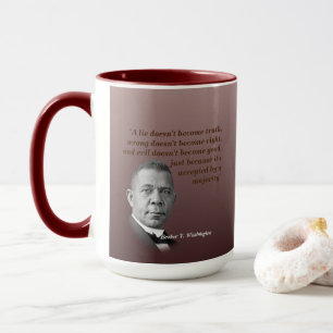 Caneca Booker T. Washington Citação Sobre Verdade, Certo,