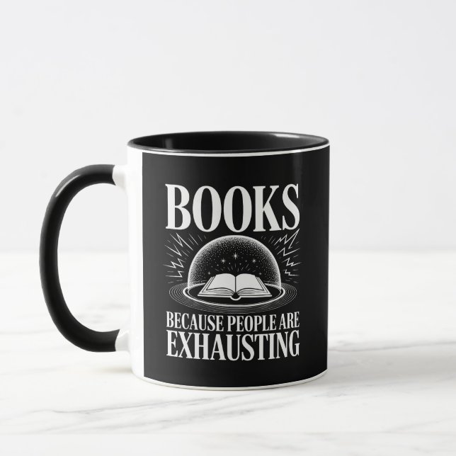 Caneca Books Because People are Exhausting Reader (Esquerda)
