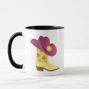 Caneca Boot e chapéu de vaqueiro