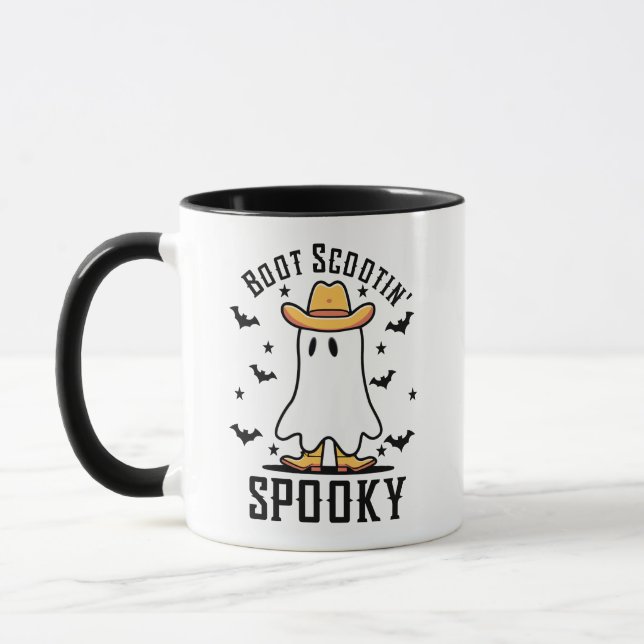 Caneca Boot Scootin Spooky, Cute Spooky, Halloween Gift,  (Esquerda)