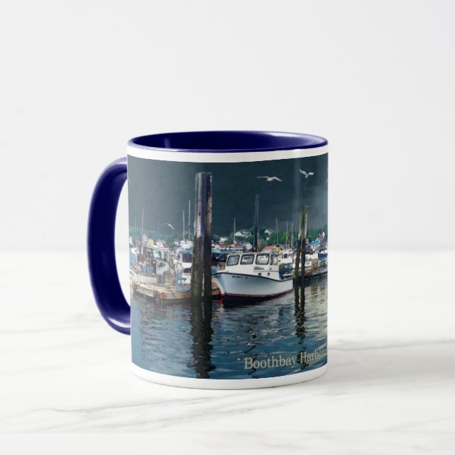 Caneca Boothbay Harbor Maine Coffee Mug (Frente Esquerda)