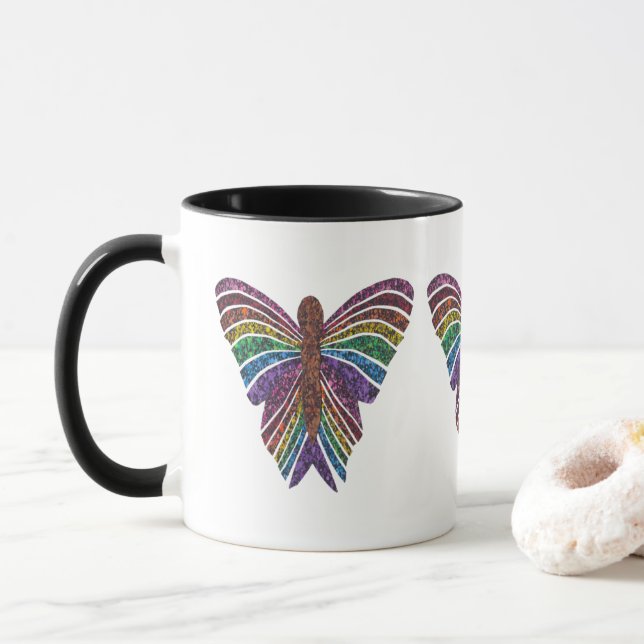 Caneca Borboleta-Arco-Íris - Combo Mug (11oz) (Com Donut)
